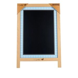 Dolly Parton Chalkboard Easel 13.5x20 Blue Gingham Wood Frame Sign Decor